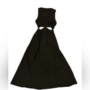 Elegant Black Cotton Zara Sleeveless Dress size S ,long